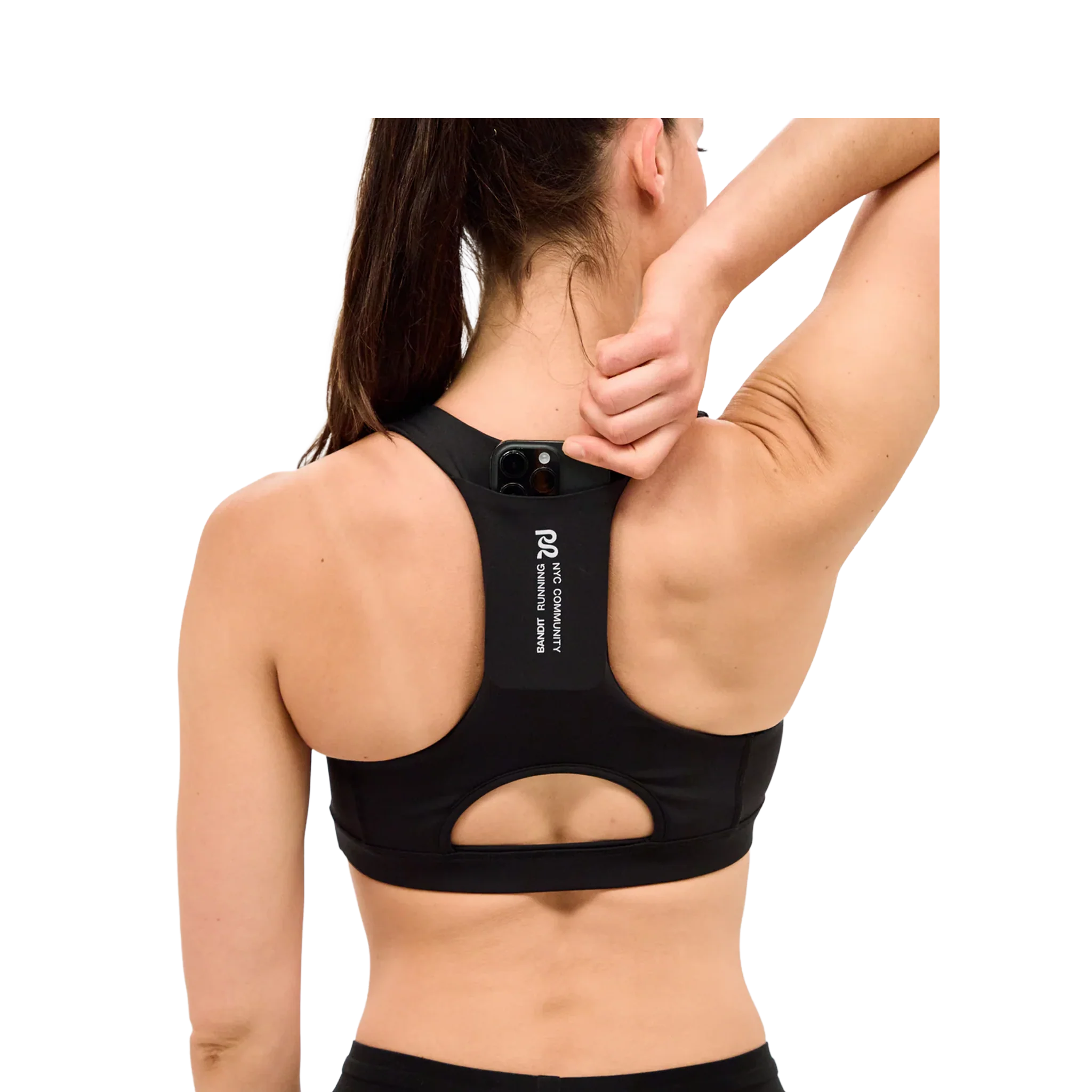 Stamina™ Scoop Neck Run Bra - Black - Image 2